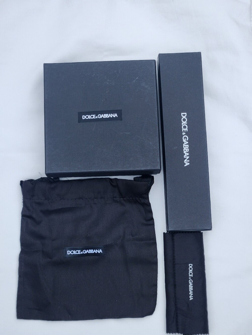 Dolce & Gabbana Empty Accessory Gift Boxes and Drawstring Dustbag Bundle